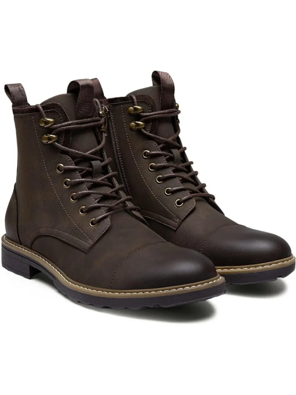 Men's Brown Casual Chukka Boots Motorcycle Wear